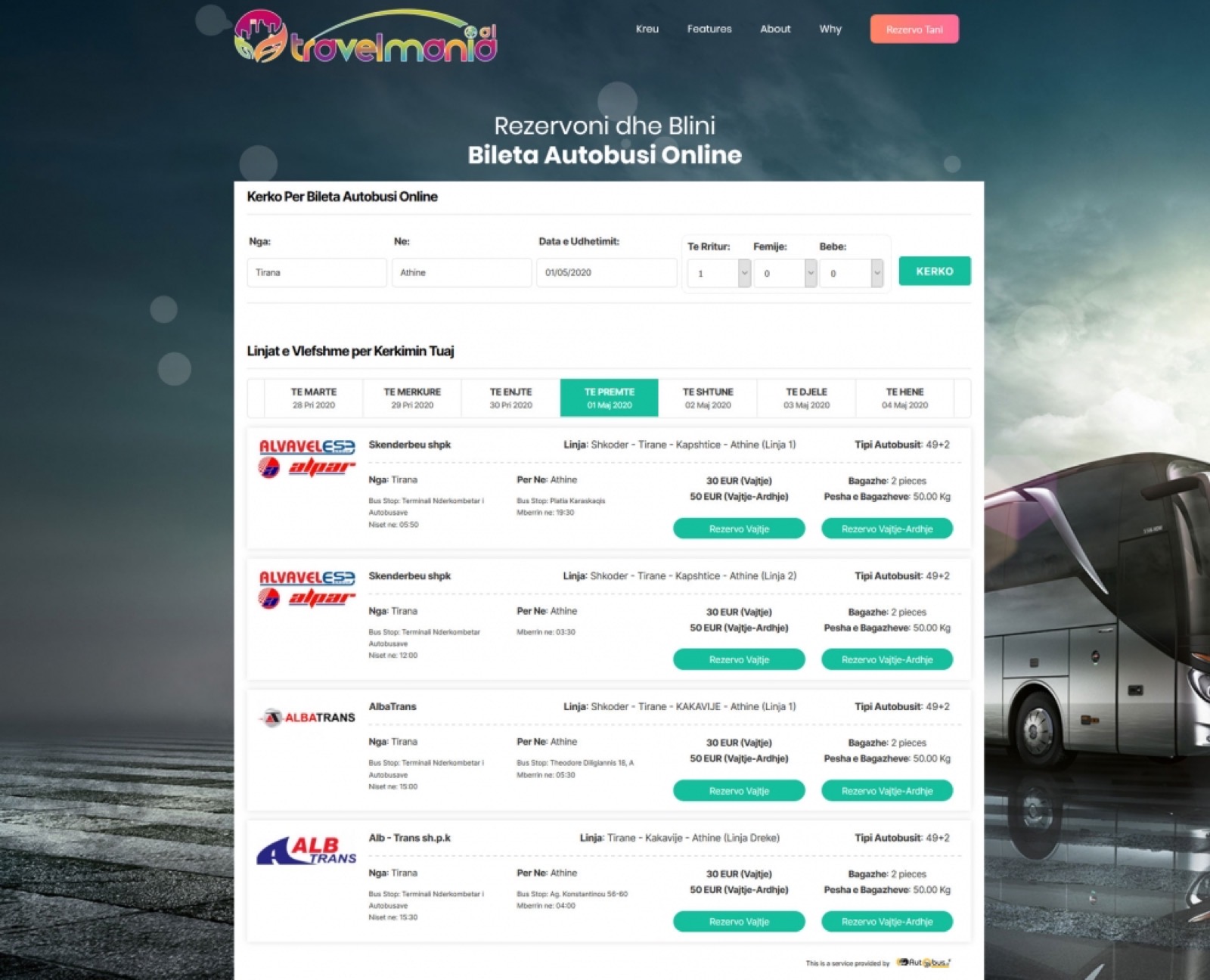 Plugin per WordPress per autobus.al